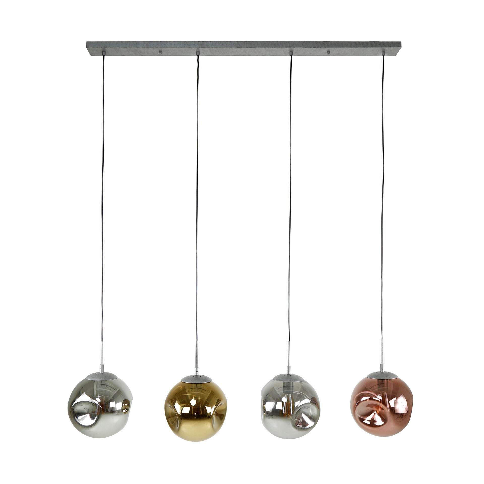 Stellora 4-lichts - Oude zilveren hanglamp