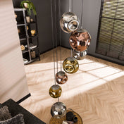 Stellora hanglamp met 7 lampen - Oud zilver