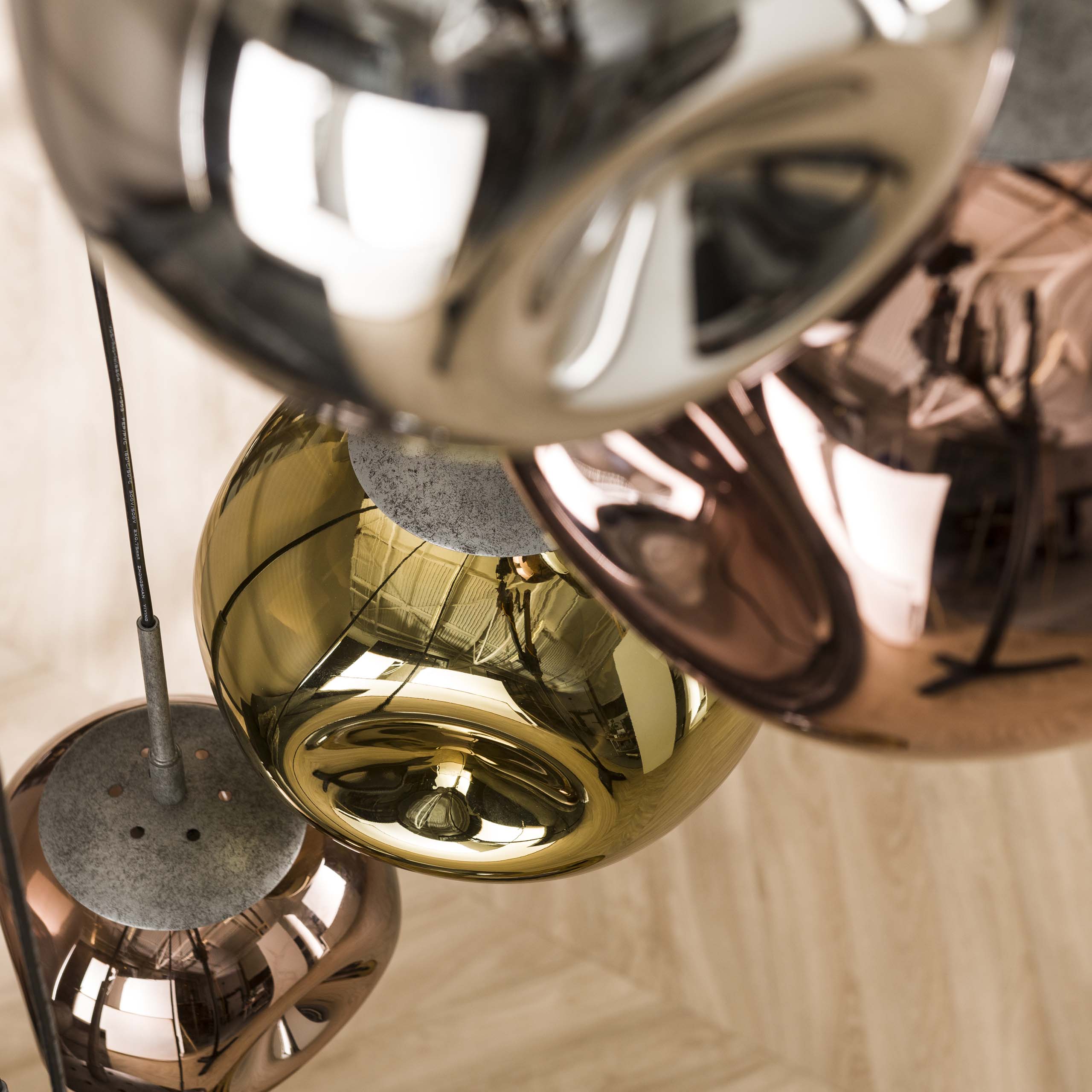 Stellora hanglamp met 7 lampen - Oud zilver