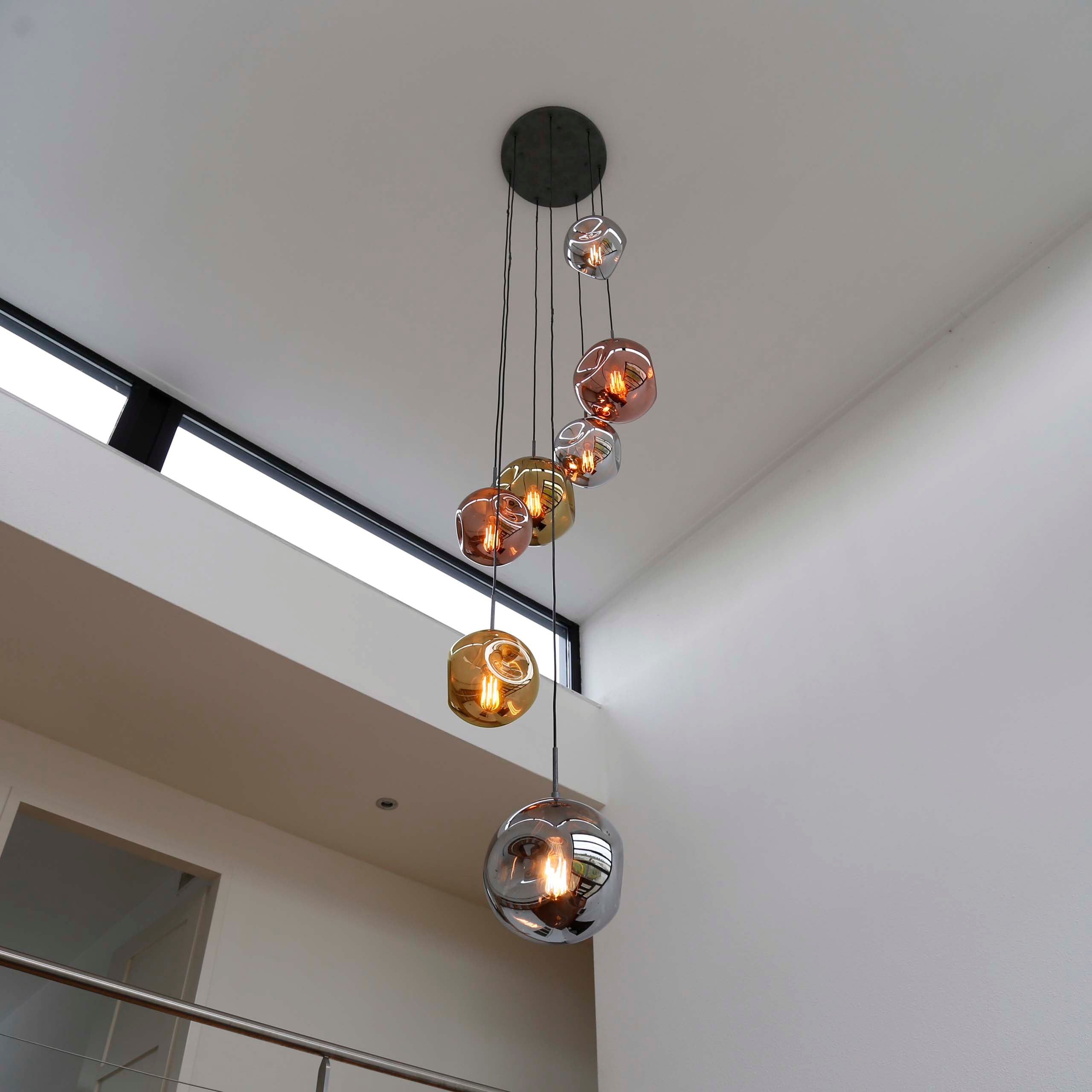 Stellora hanglamp met 7 lampen - Oud zilver