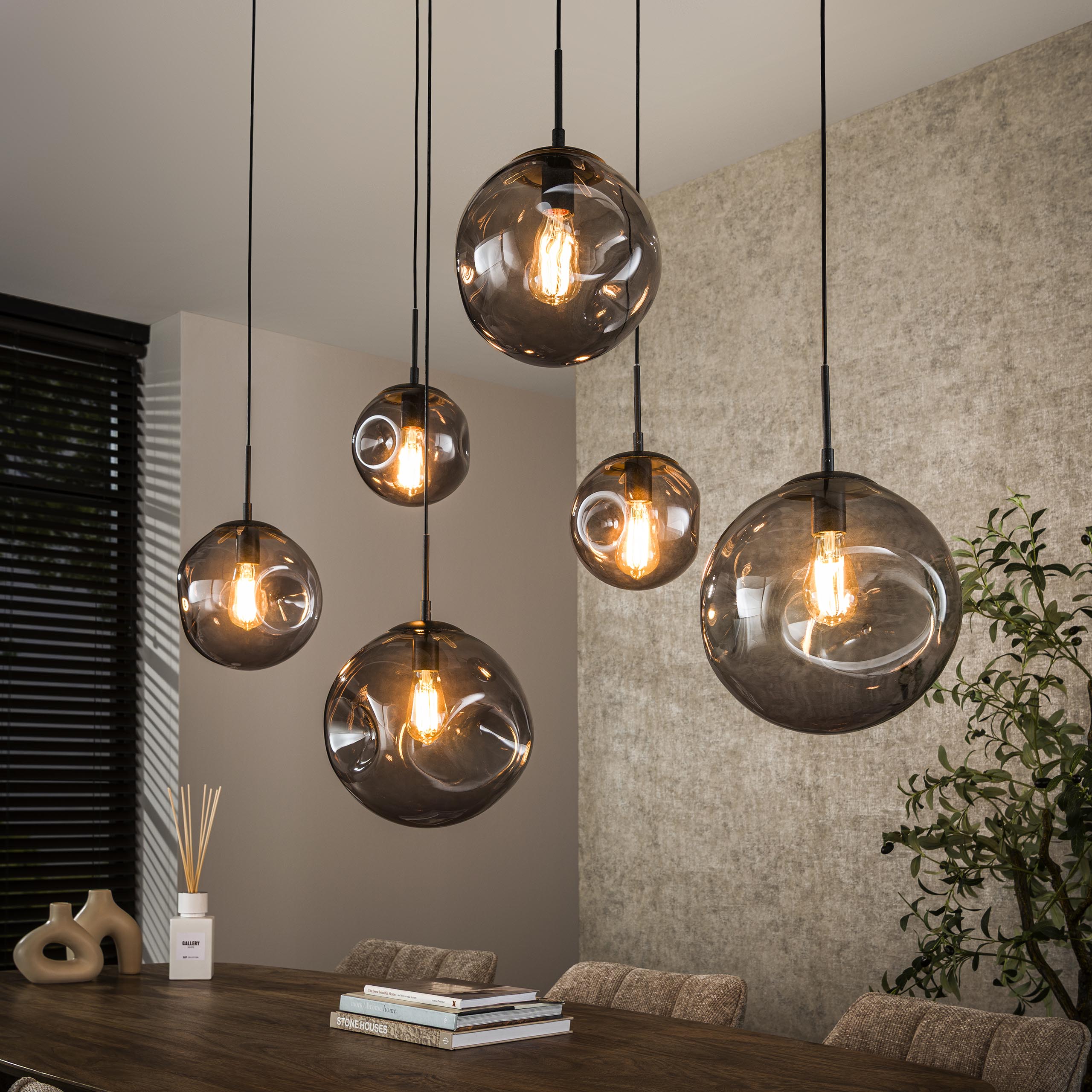Stellora Black 6-lichts - Arctic zwarte hanglamp