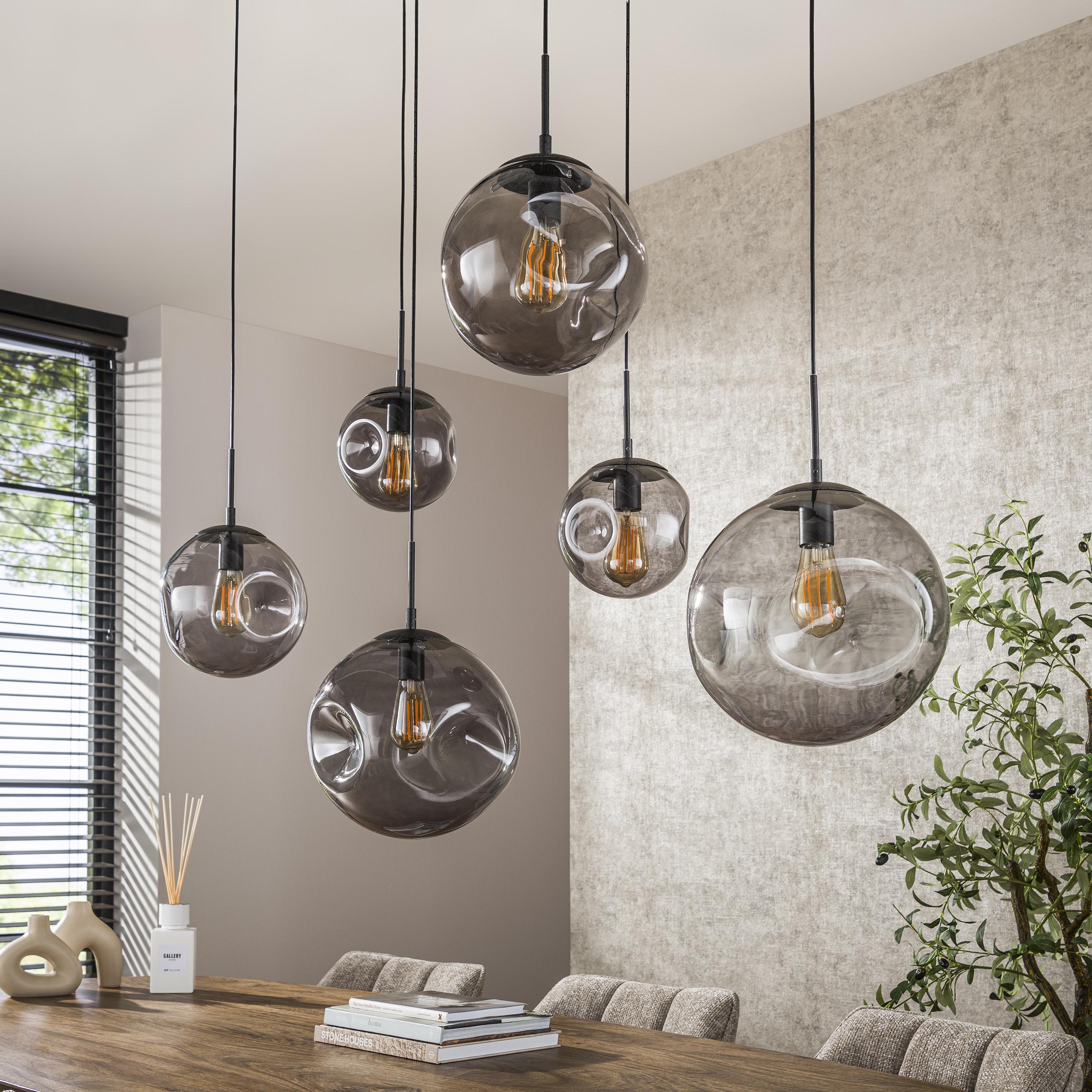 Stellora Black 6-lichts - Arctic zwarte hanglamp