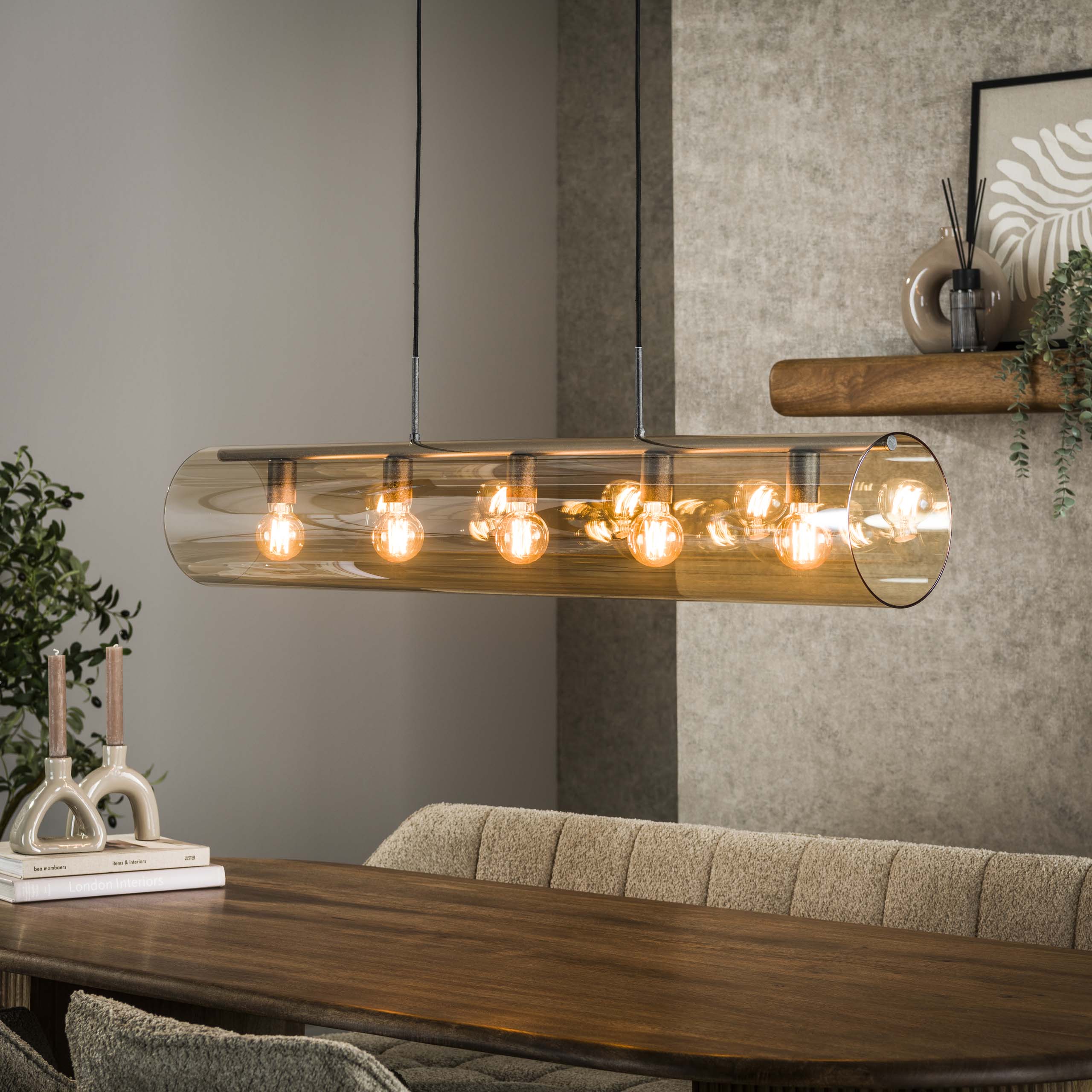 Tubora Glass 5-lichts - Artic zwarte hanglamp
