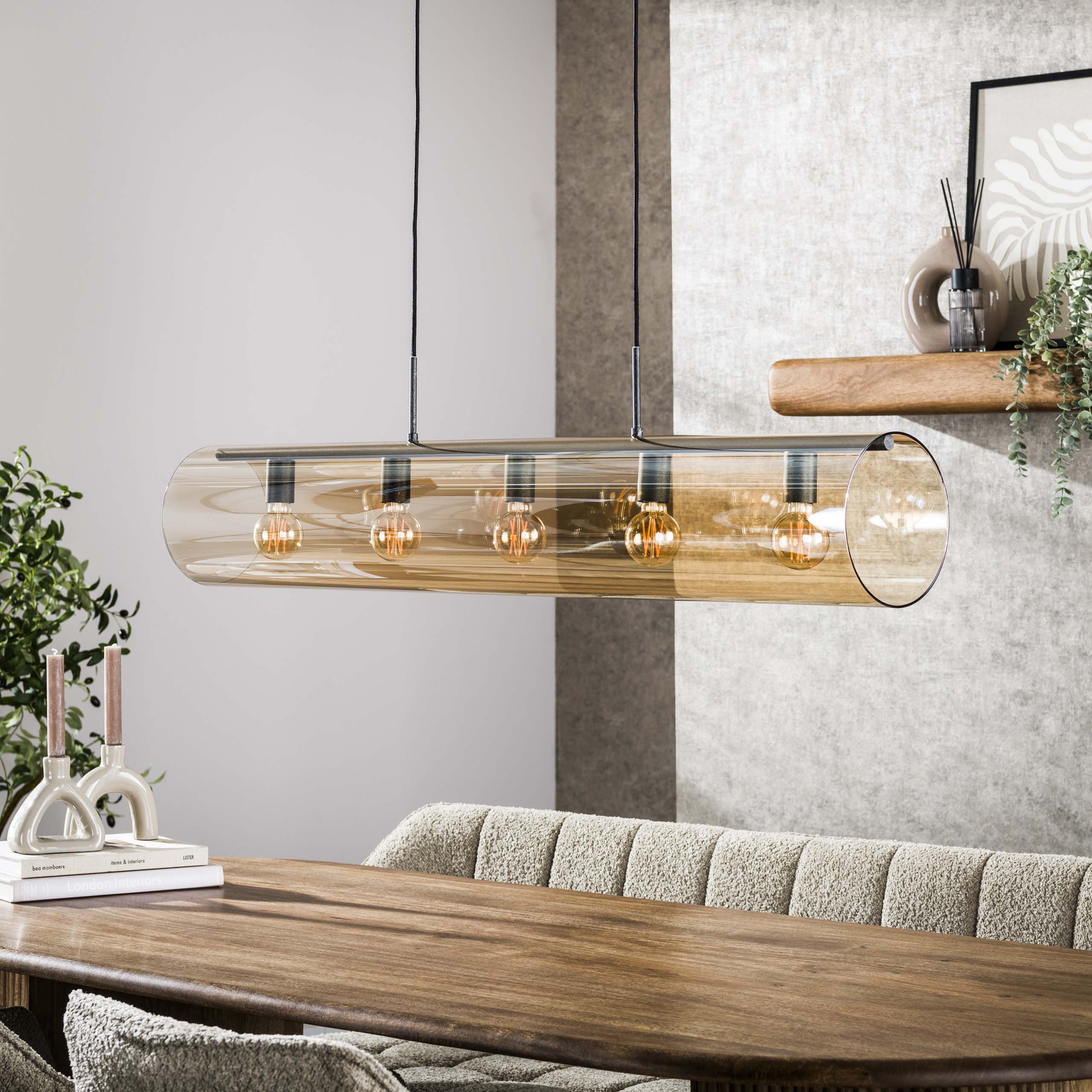 Tubora Glass 5-lichts - Artic zwarte hanglamp