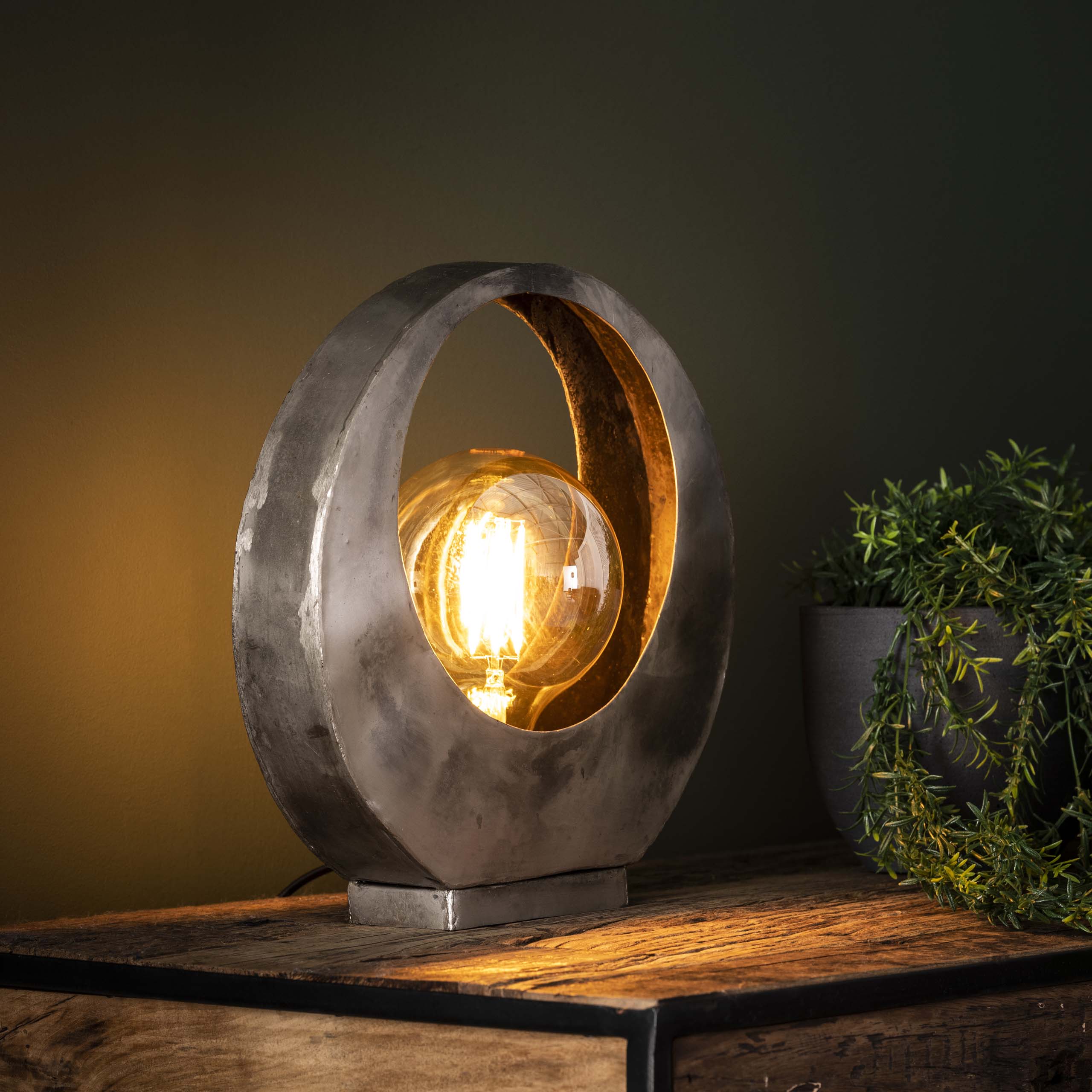 Lumera oud zilver metalen tafellamp 1-lichts