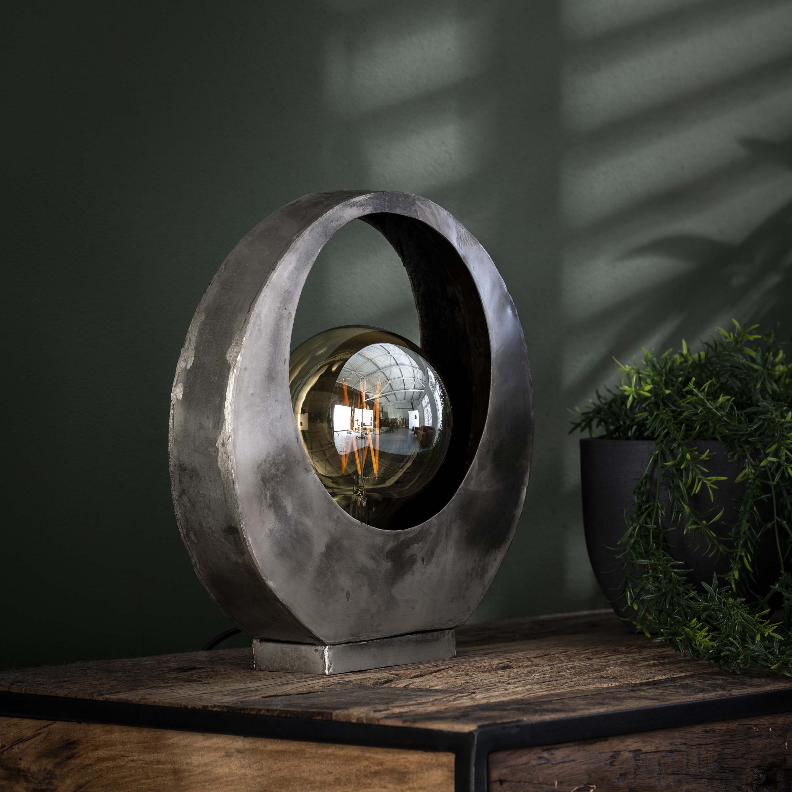 Lumera oud zilver metalen tafellamp 1-lichts