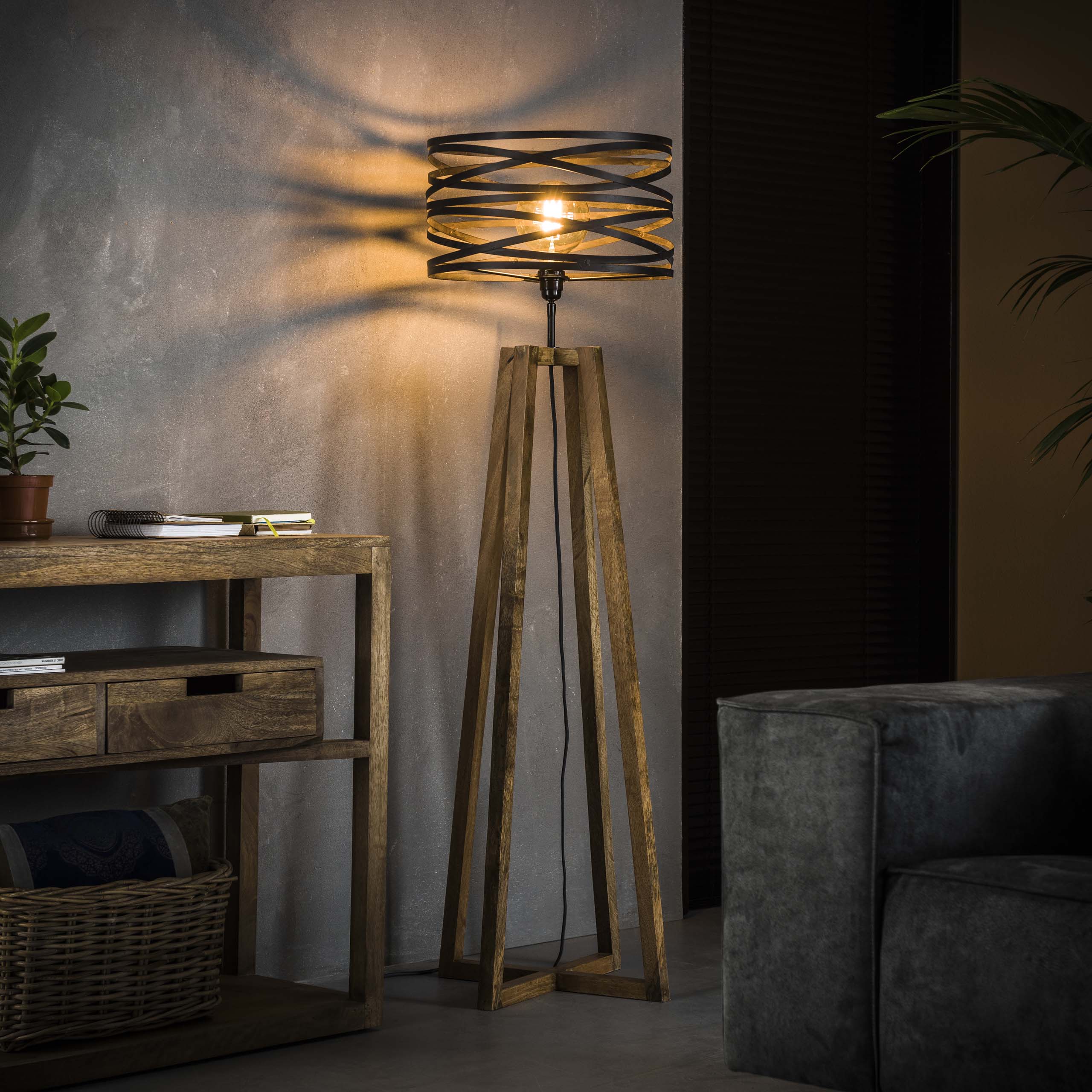 Twisara 1-licht - leisteengrijze vloerlamp