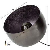 Baskara zwarte nikkel metalen tafellamp 1-lichts Ø36cm