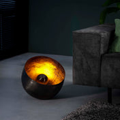 Baskara zwarte nikkel metalen tafellamp 1-lichts Ø36cm
