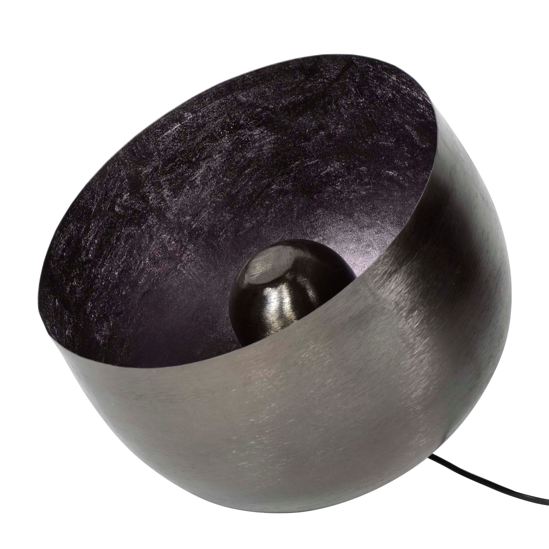 Baskara zwarte nikkel metalen tafellamp 1-lichts Ø36cm
