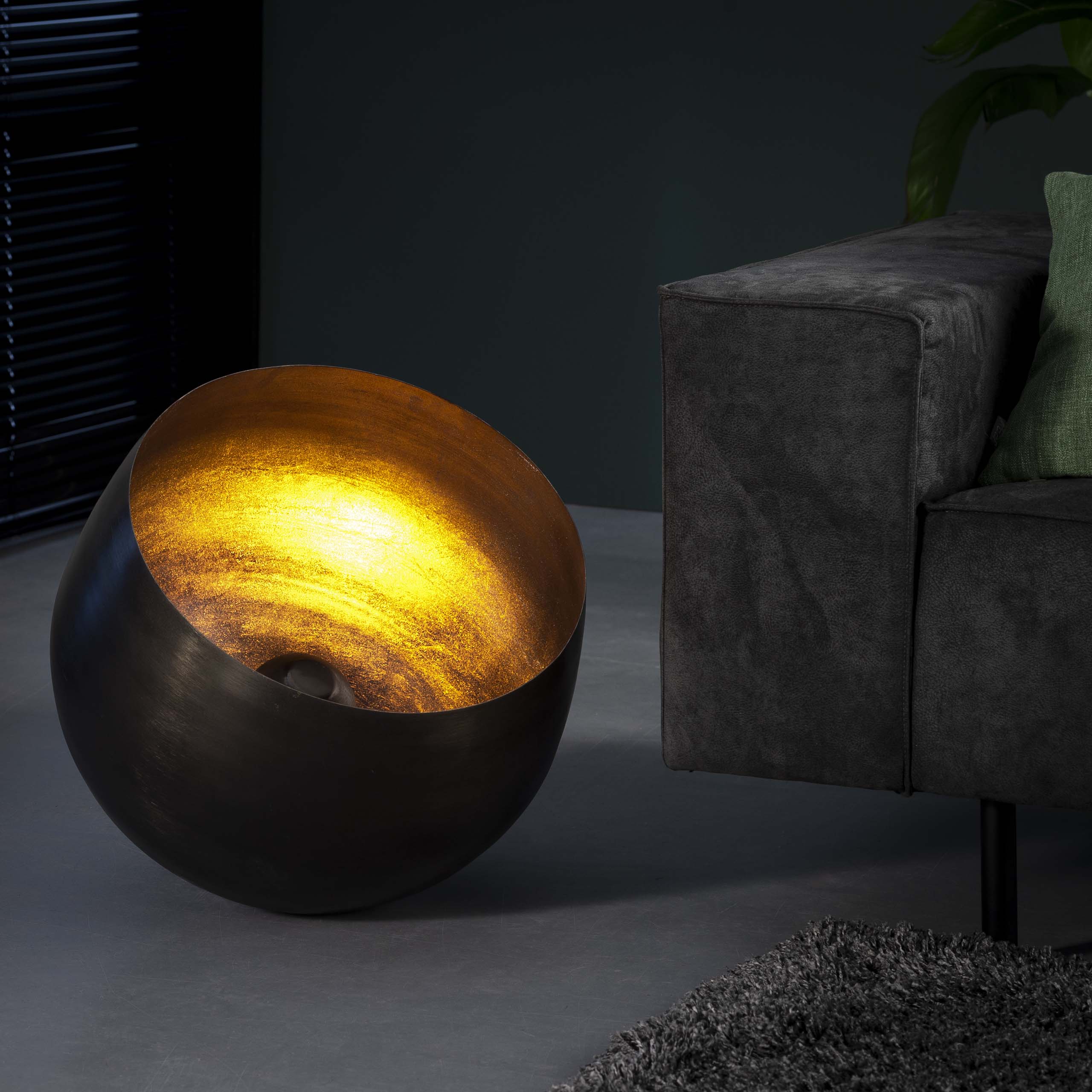 Baskara zwart nikkel metalen tafellamp met 1 lichtpunt Ø50