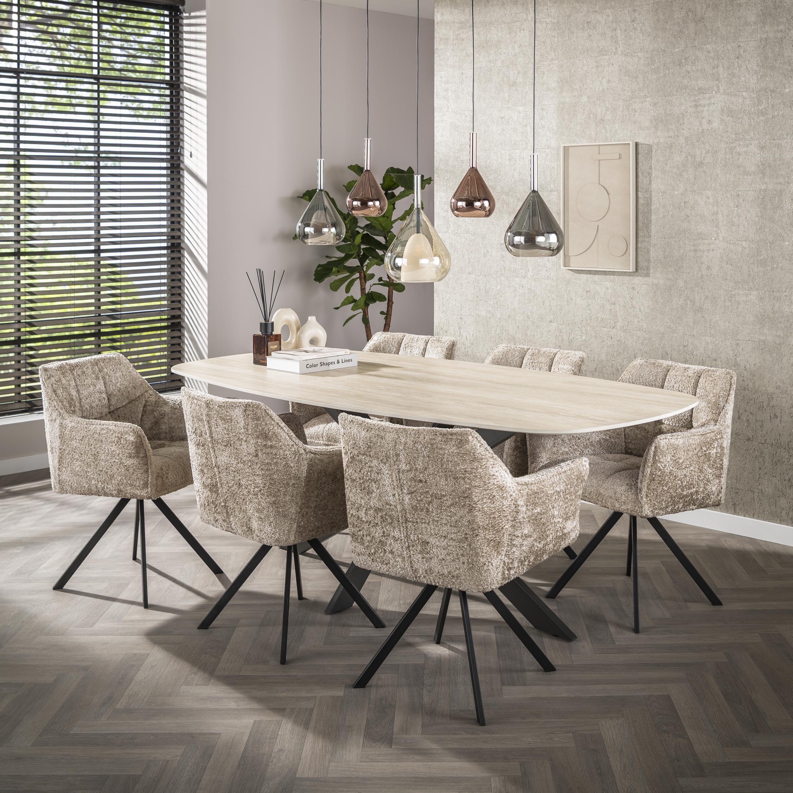 Wingora 5-lichts - Zwarte hanglamp
