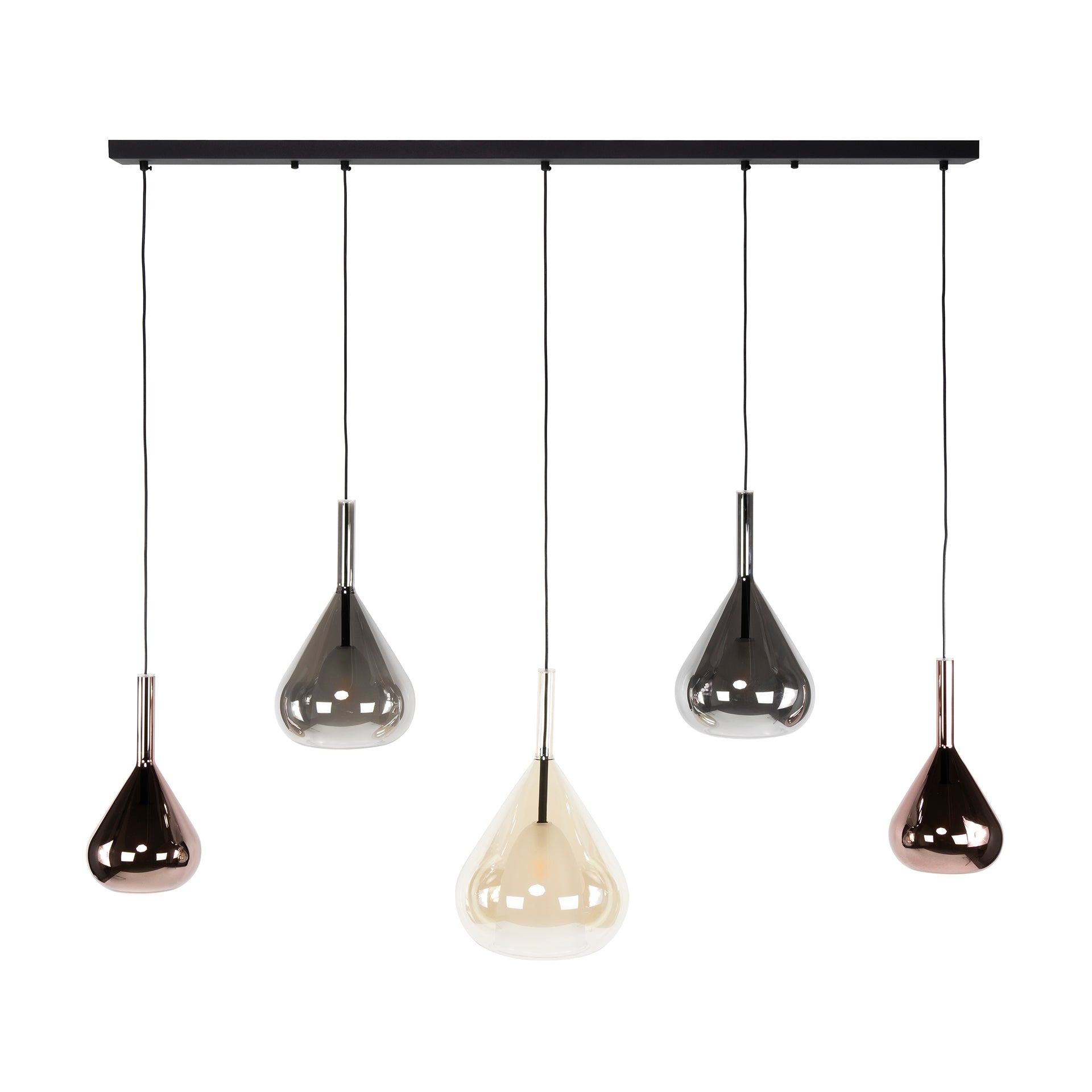 Wingora 5-lichts - Zwarte hanglamp