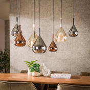 Wingora 4+3-lichts - Zwarte hanglamp