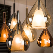 Wingora 4+3-lichts - Zwarte hanglamp