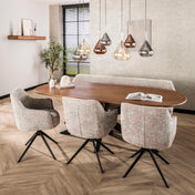 Wingora 4+3-lichts - Zwarte hanglamp