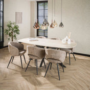 Wingora 4+3-lichts - Zwarte hanglamp