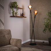 Wingara 2-lichts - zwarte vloerlamp
