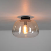 Pulsera plafondlamp, 1-lichts, met kap van amberkleurig glas