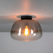 Pulsera gerookt grijs glas 1-lichts plafondlamp