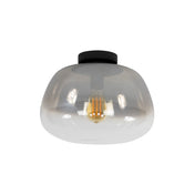 Pulsera gerookt grijs glas 1-lichts plafondlamp