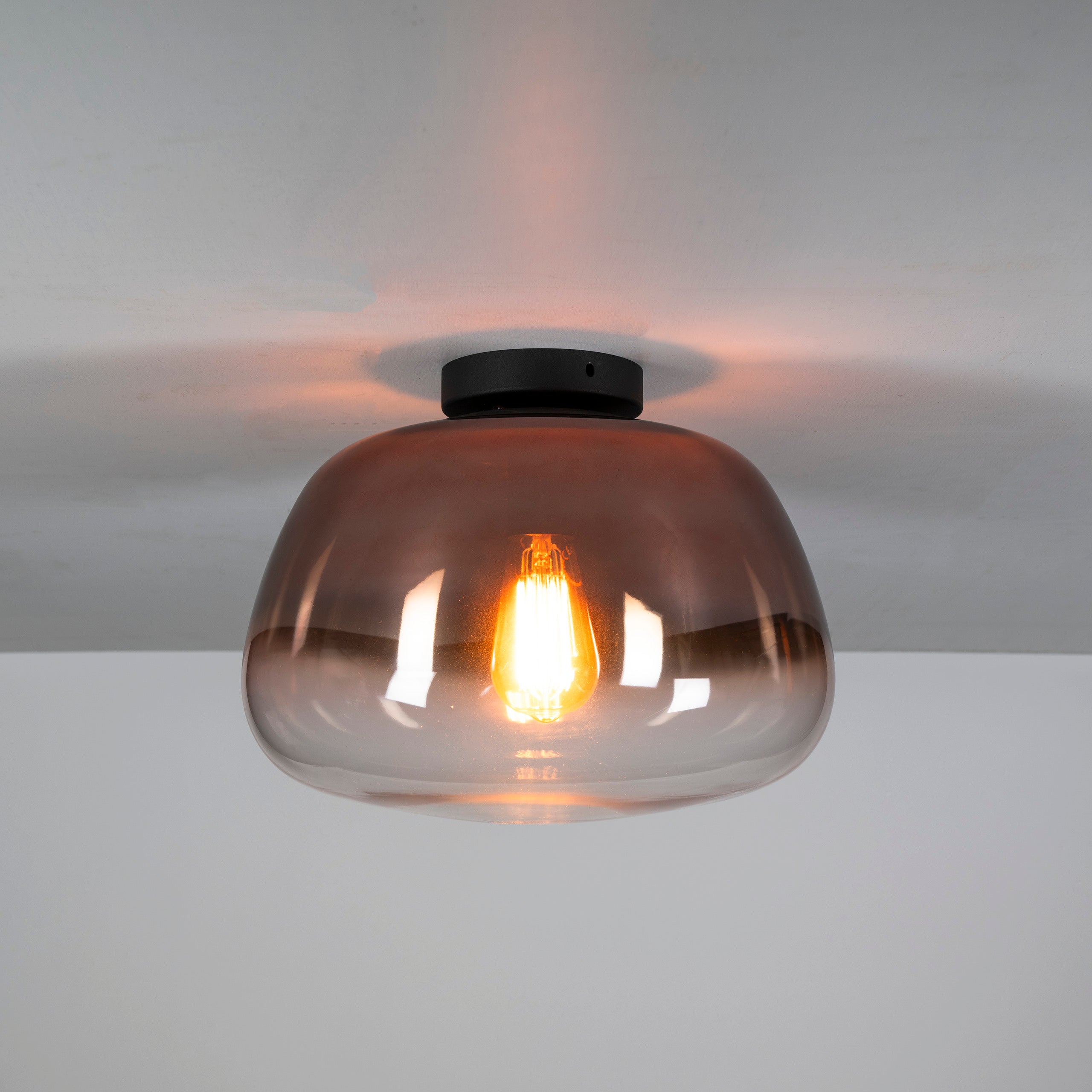Pulsera plafondlamp met 1 lichtpunt, koperkleurig glas
