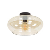 Elevira amberkleurige glazen plafondlamp met 1 lichtpunt