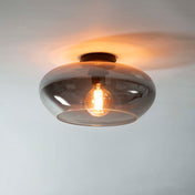 Elevira rookgrijs glas 1-lichts plafondlamp
