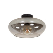 Elevira rookgrijs glas 1-lichts plafondlamp