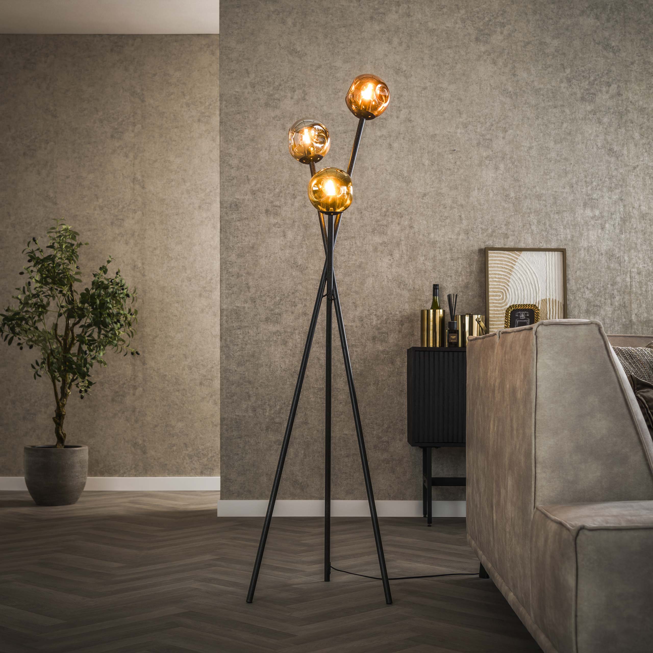 Moleara 3-lichts - artic zwart vloerlamp