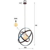 Galora 1-lichts - Artic zwarte hanglamp