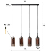 Smoria Mesh 4-lichts - Artic zwarte hanglamp