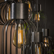 Mixora Metal 3+3-licht - Houtskool hanglamp