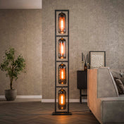 Smokara mesh 4-lichts - artic zwarte vloerlamp