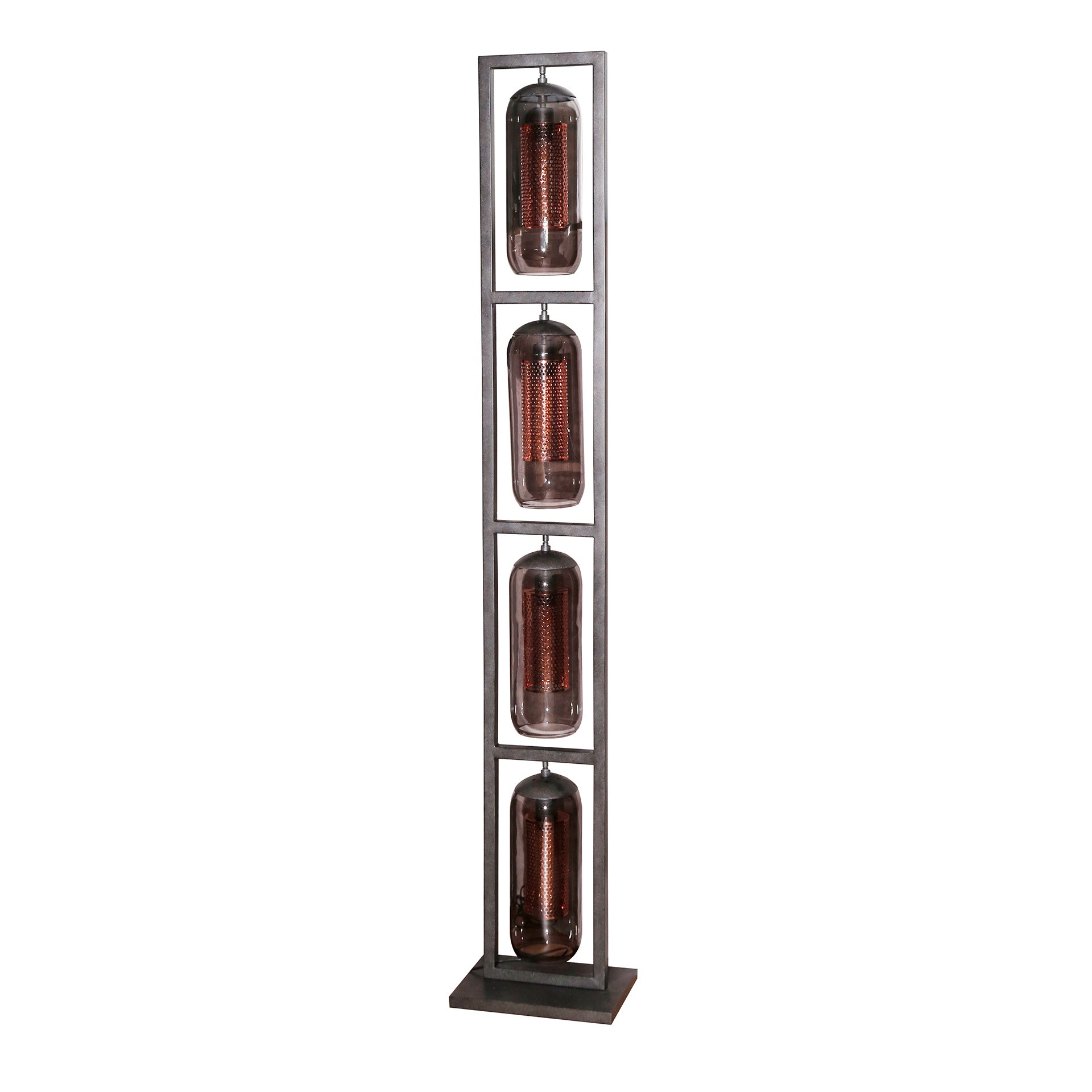 Smokara mesh 4-lichts - artic zwarte vloerlamp