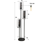 Meshara driepootslamp met 3 lampen - artic zwart