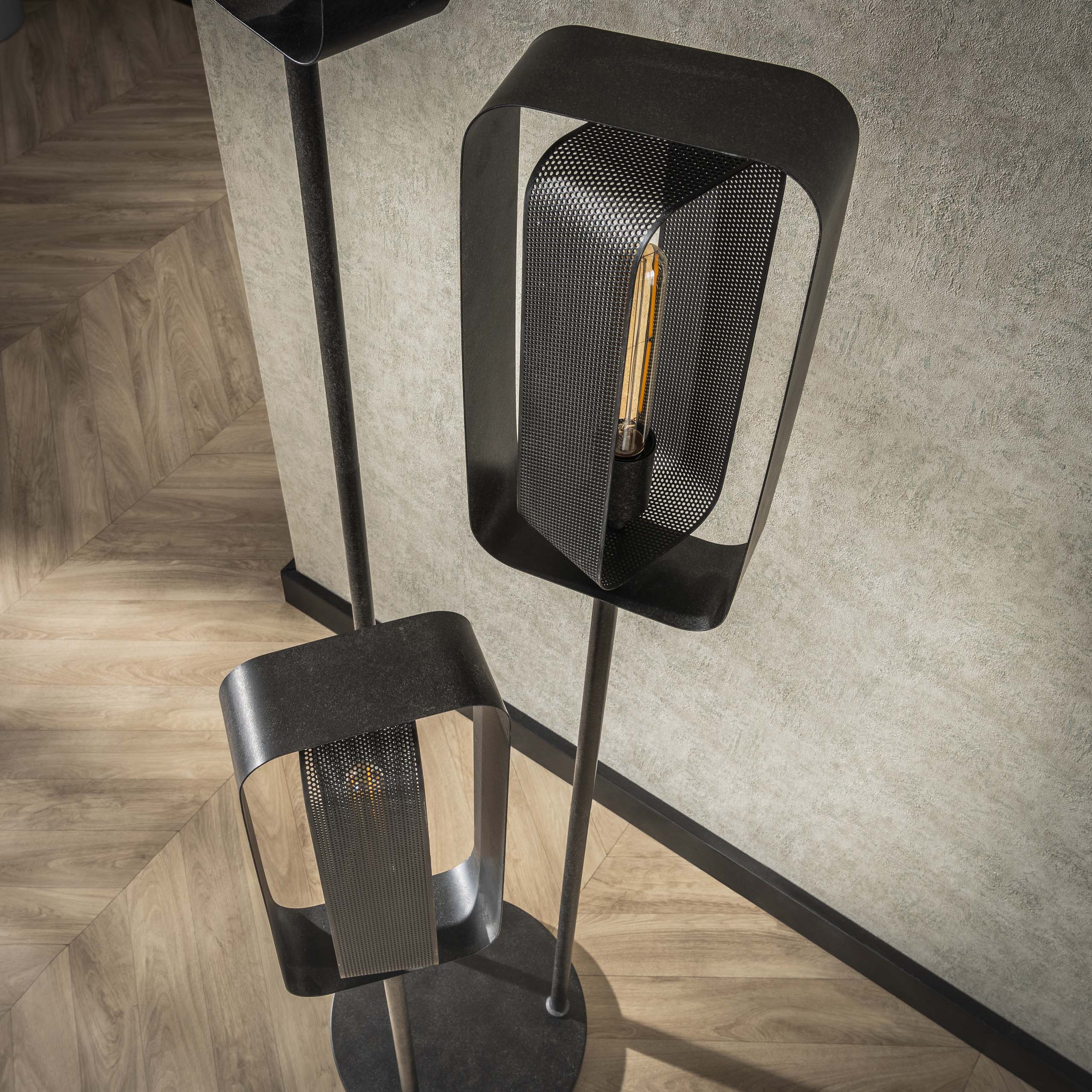 Meshara driepootslamp met 3 lampen - artic zwart