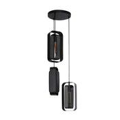 Meshora Rotate gelaagde 3-lichts - Artic zwarte hanglamp