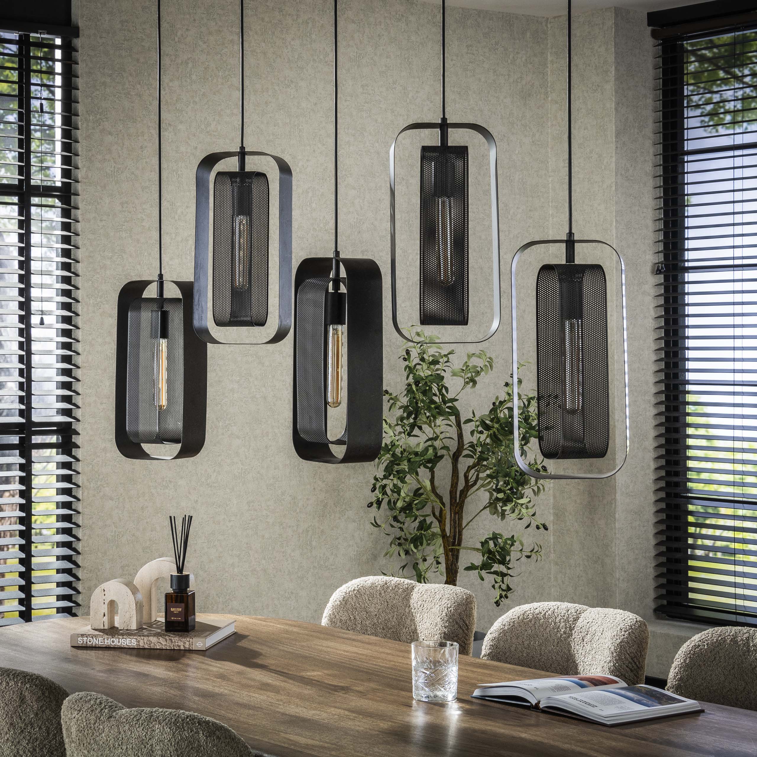 Meshora Rotate 5-lichts - Arctic zwarte hanglamp