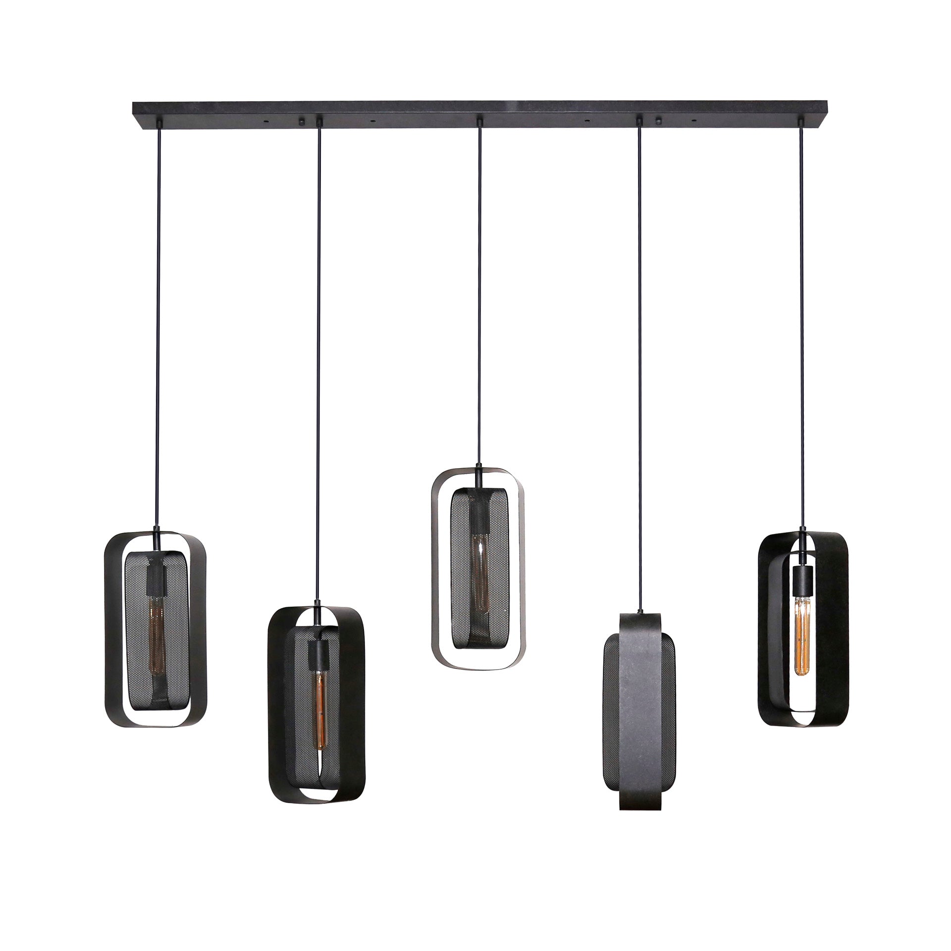 Meshora Rotate 5-lichts - Arctic zwarte hanglamp