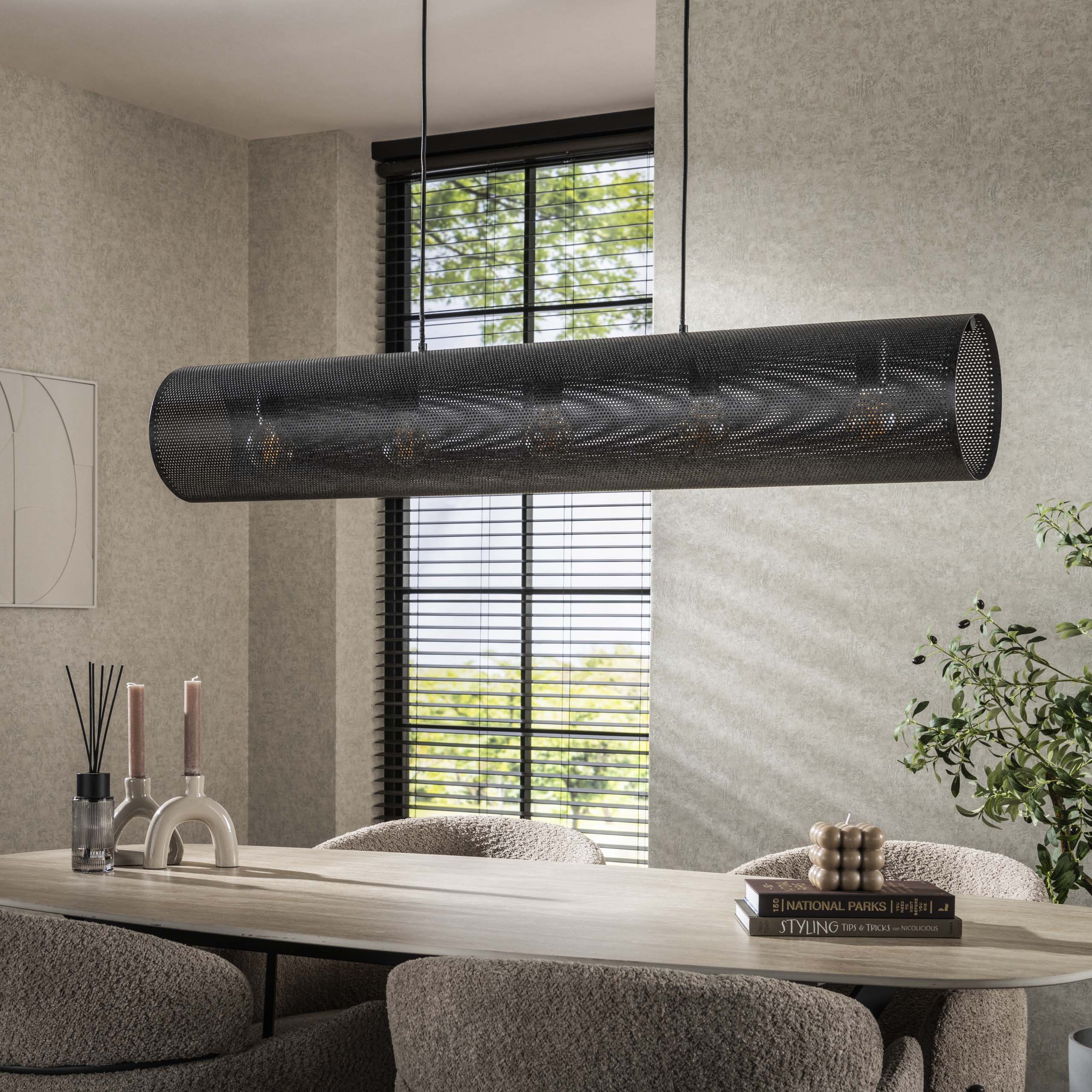 Tubora Mesh 5-lichts - Arctic zwarte hanglamp