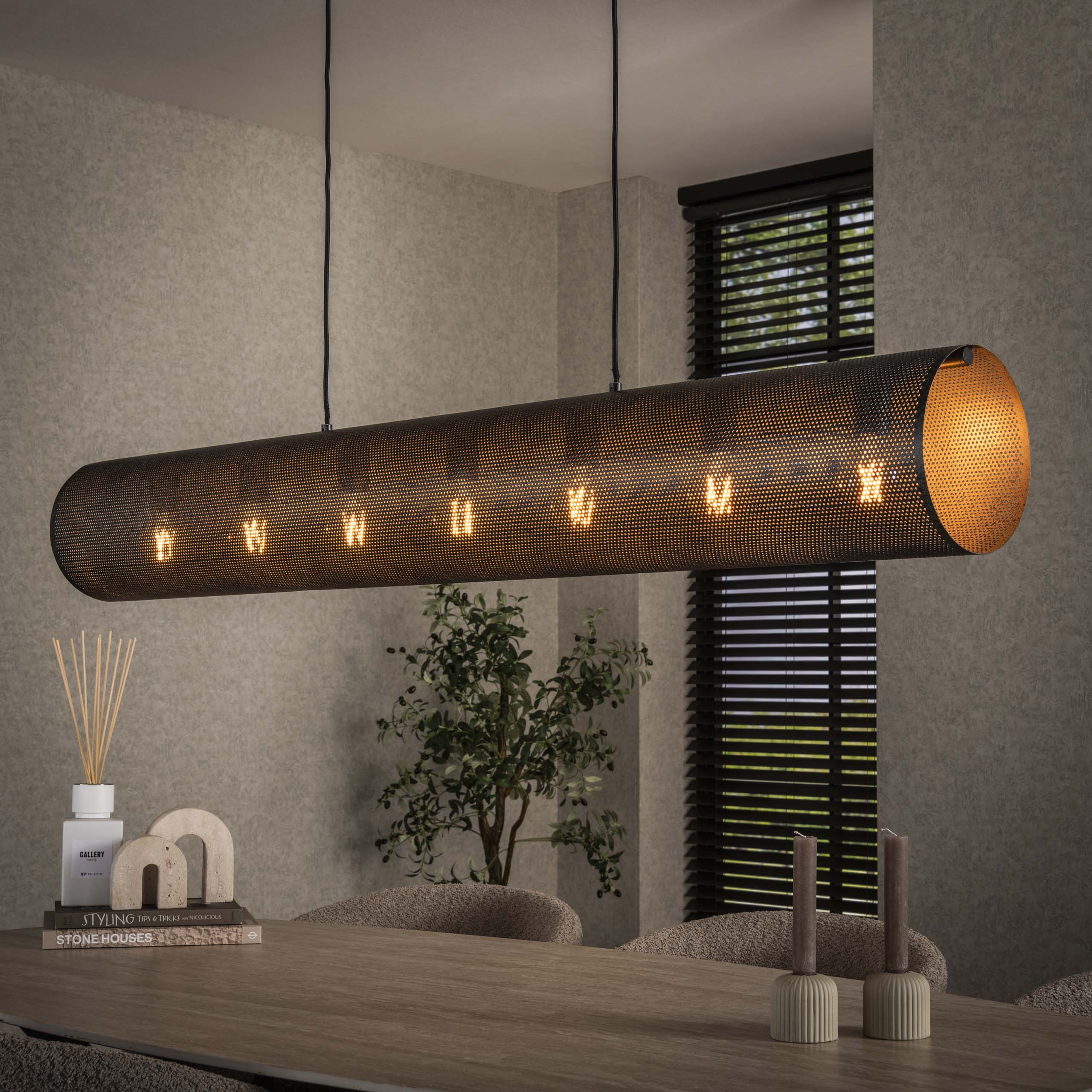 Tubora Mesh 7-lamps - Artic zwarte hanglamp