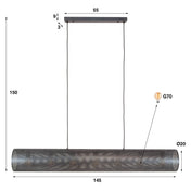 Tubora Mesh 7-lamps - Artic zwarte hanglamp