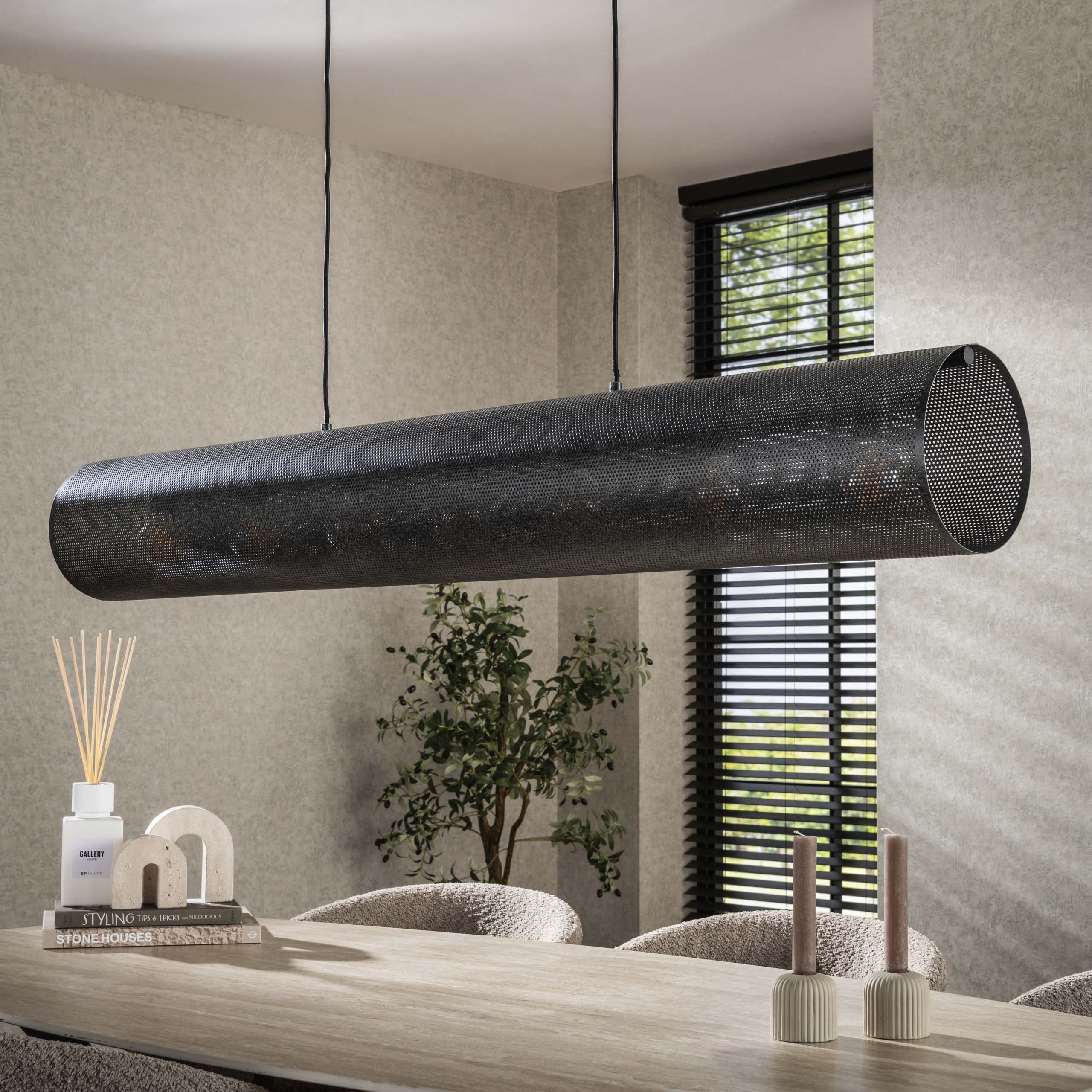 Tubora Mesh 7-lamps - Artic zwarte hanglamp
