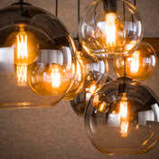Multora Globe 4+3-lichts - Artic zwarte hanglamp