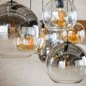 Multora Globe 4+3-lichts - Artic zwarte hanglamp