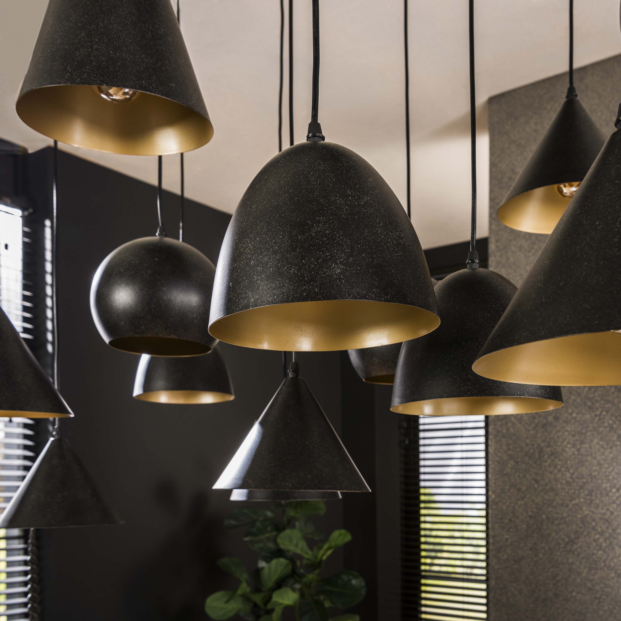 Metalarte XXL 6+6+6-lichts - Artic zwarte hanglamp