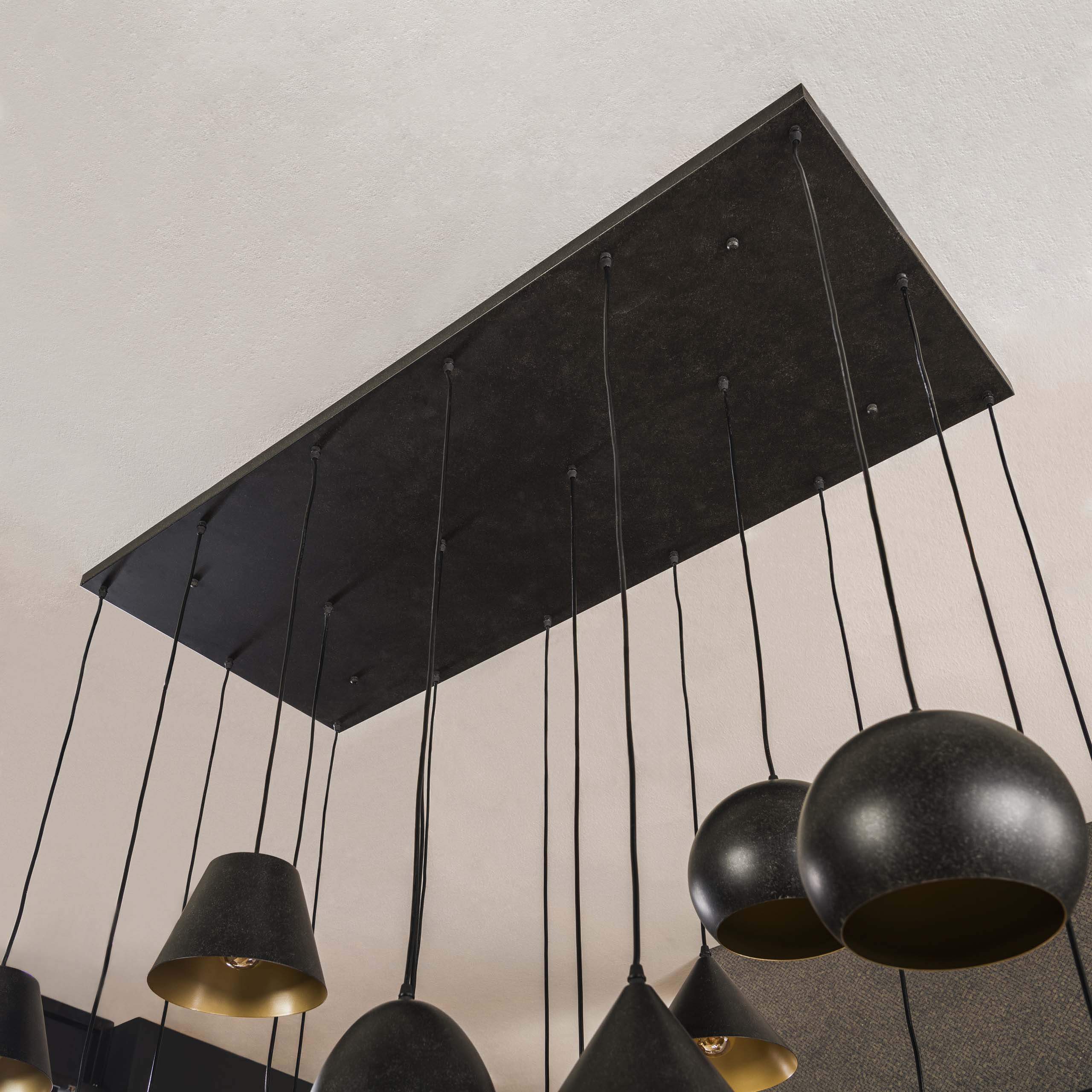 Metalarte XXL 6+6+6-lichts - Artic zwarte hanglamp