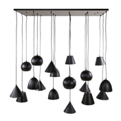 Metalarte XXL 6+6+6-lichts - Artic zwarte hanglamp