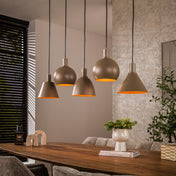 Metalora 5-lichts - Beige hanglamp